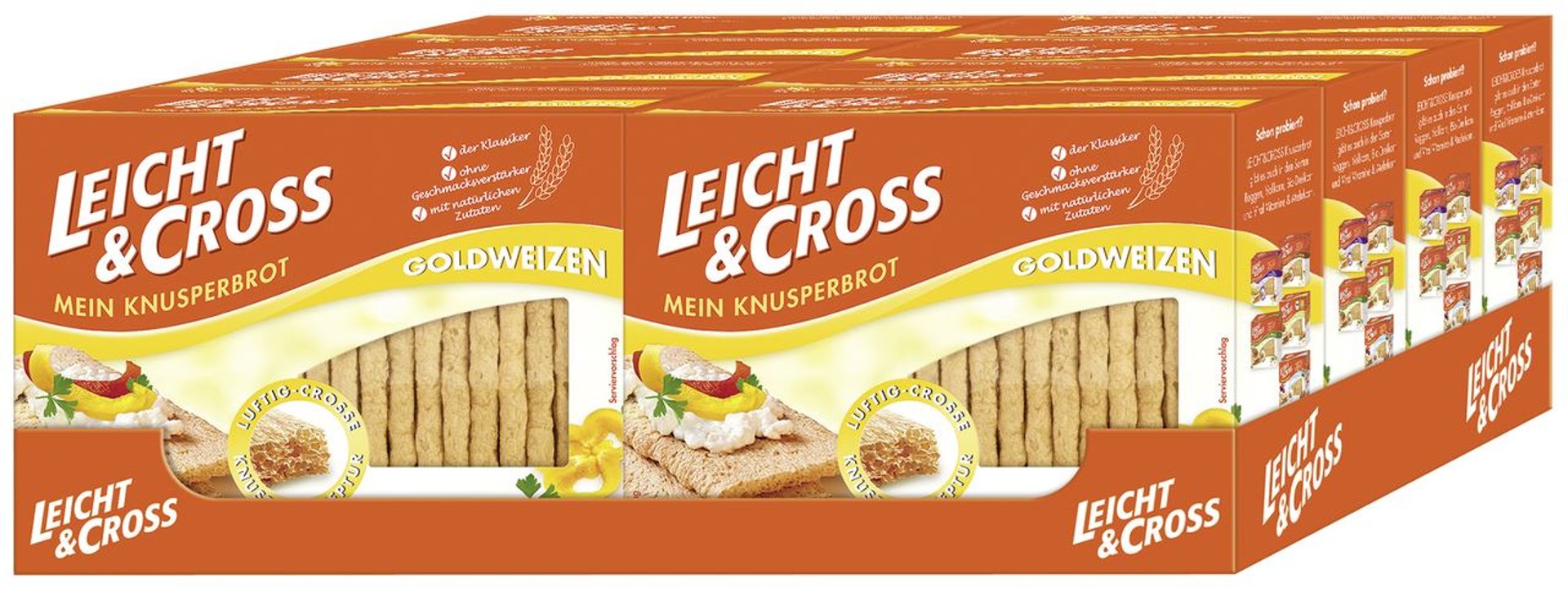 Leicht & Cross - Knusperbrot Weizen 8 x 125 g Schachteln