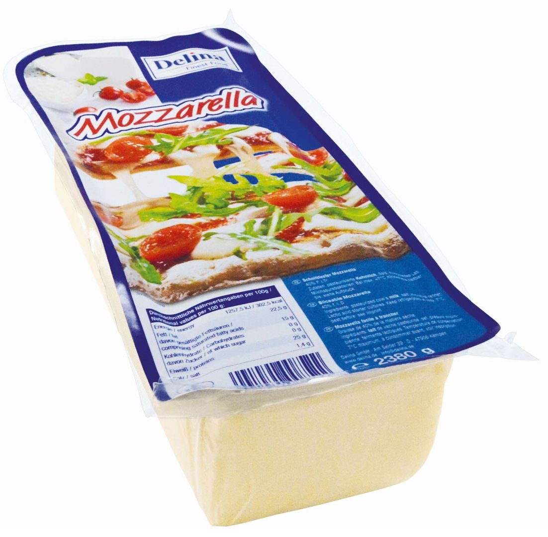 Delina - Mozzarella 40 % Fett in Tr. ca. 2,38 kg Stück