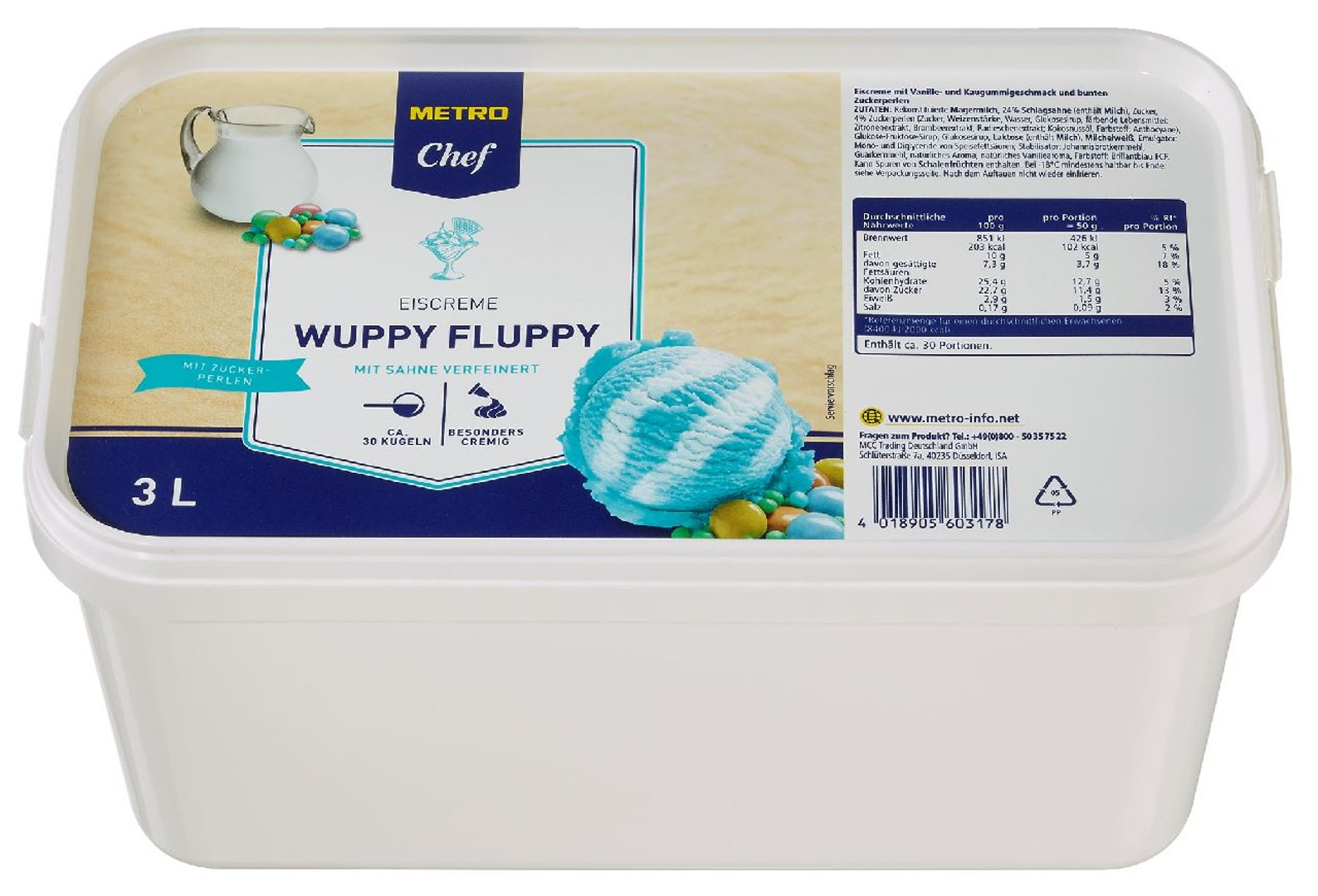 METRO Chef - Eiscreme Wuppy-Fluppy Kindereis - 3 kg Packung