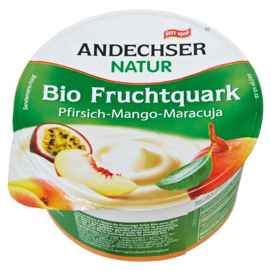 Andechser - Bio Fruchtquark Pfirsich-Mango-Maracuja 3 % Fett 150 g Becher