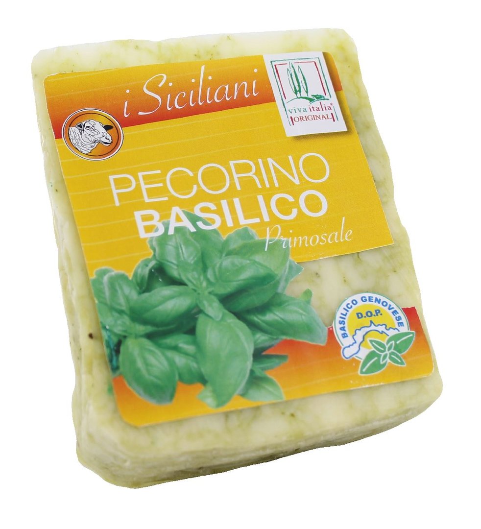 viva italia - Sizilianischer Pecorino Basilico 50% i.Tr. - 200 g Stück