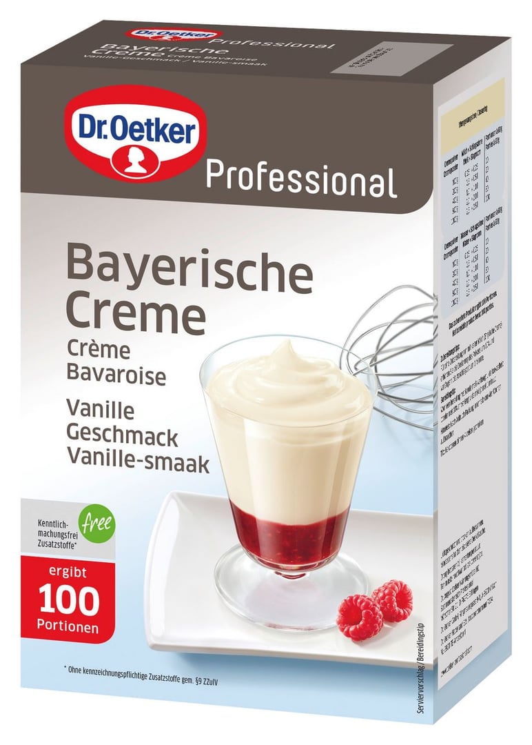 Dr. Oetker Professional - Cremepulver Bayerische Creme - 1 kg Packung