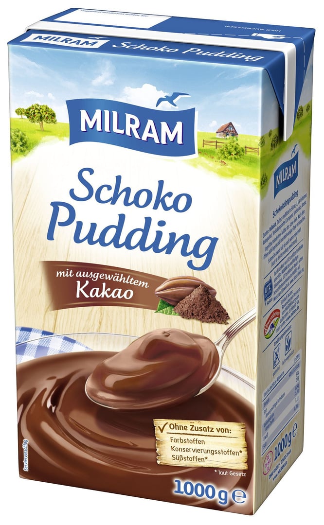 Milram - Pudding Schoko 3,1 % Fett 12 x 1 kg Faltschachteln