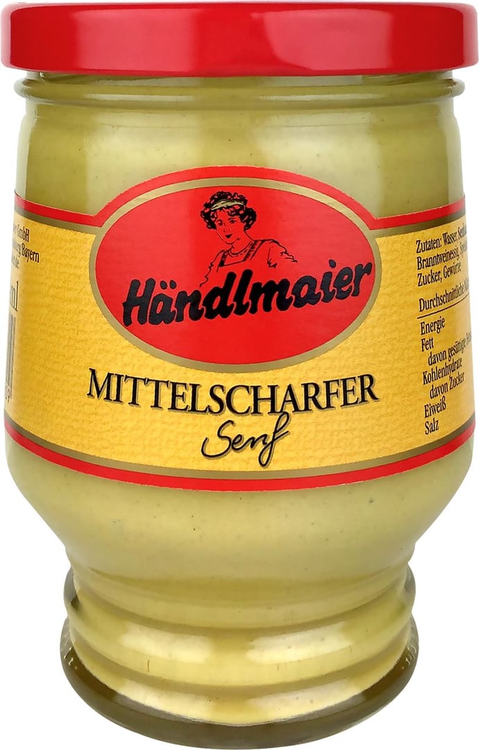 Händlmaier - Delikatess Senf mittelscharf - 12 x 250 ml Glas