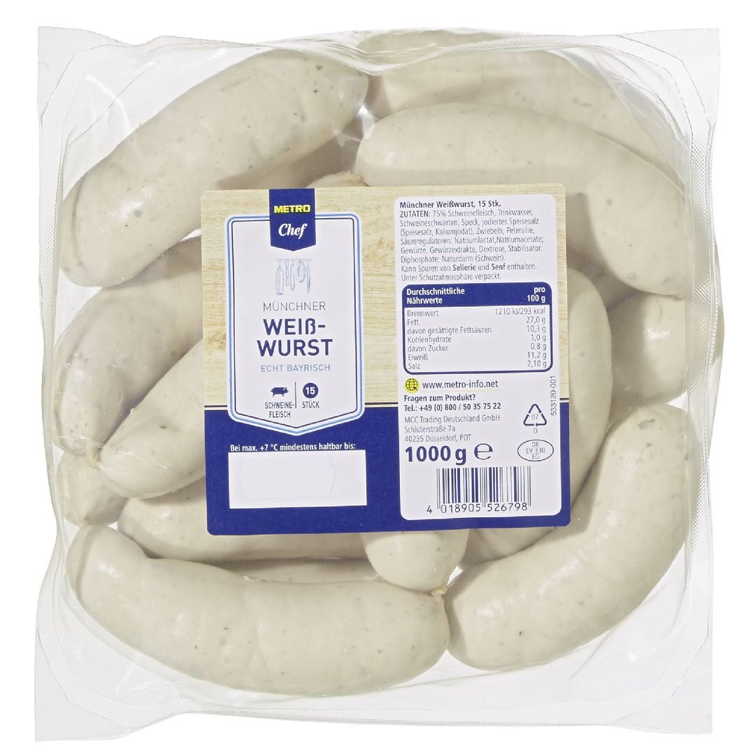METRO Chef - Münchner Weißwurst - 1 kg Packung