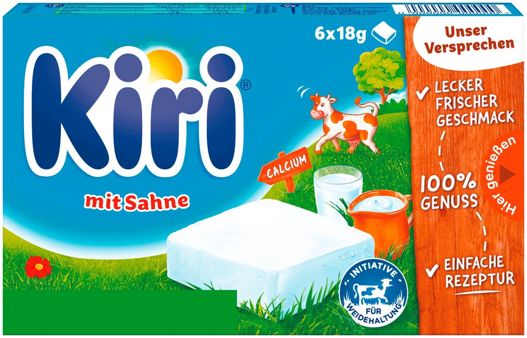 Kiri - mit Sahne, 65 % Fett, 6 Stück à 18 g - 108 g Packung