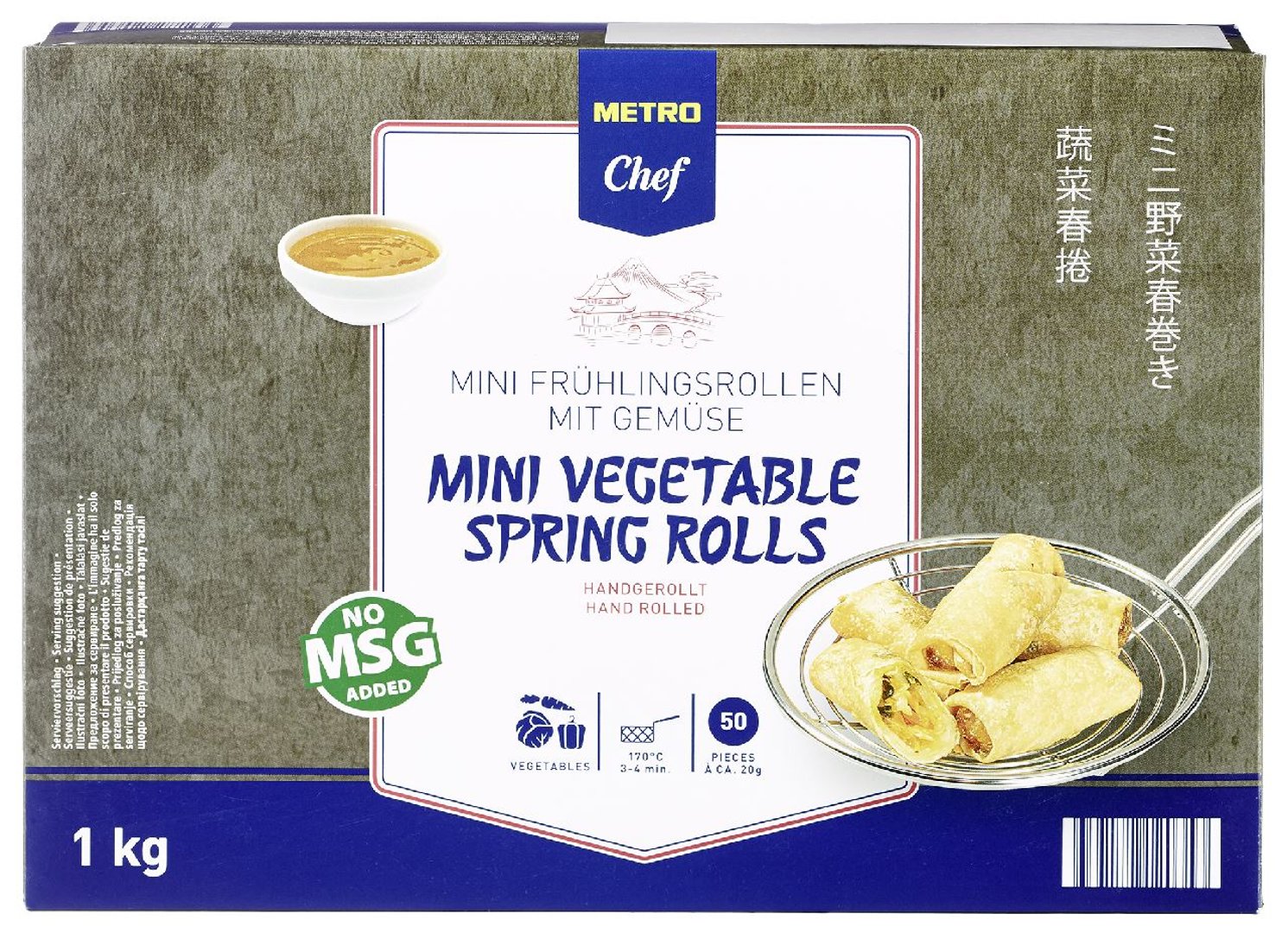 METRO Chef - Mini Vegetable Spring Rolls tiefgefroren - 1 kg Packung