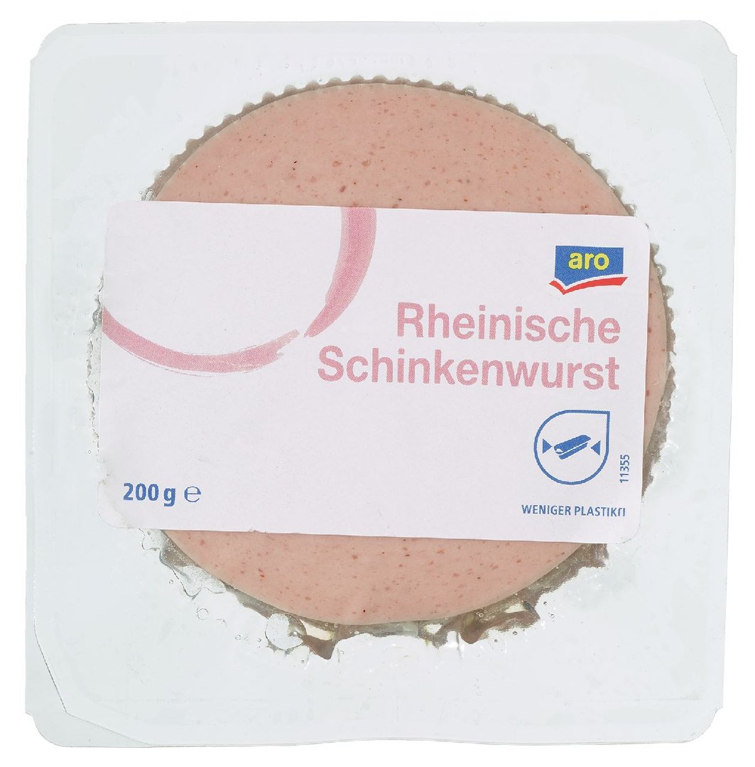 aro - Delikatess Rheinische Schinkenwurst geschnitten 200 g Packung