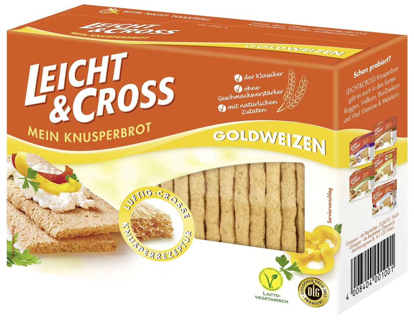 Leicht & Cross - Knusperbrot Weizen 8 x 125 g Schachteln