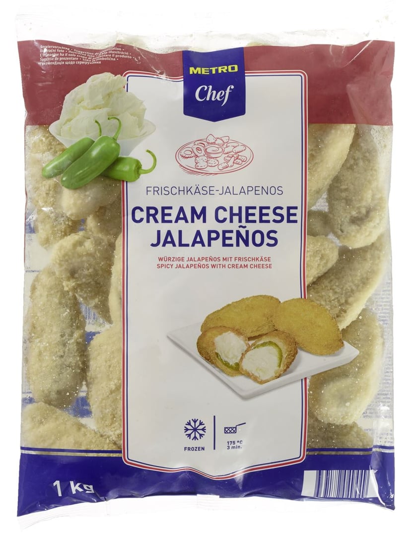 METRO Chef - Frischkäse Jalapenos tiefgefroren - 6 x 1 kg Karton
