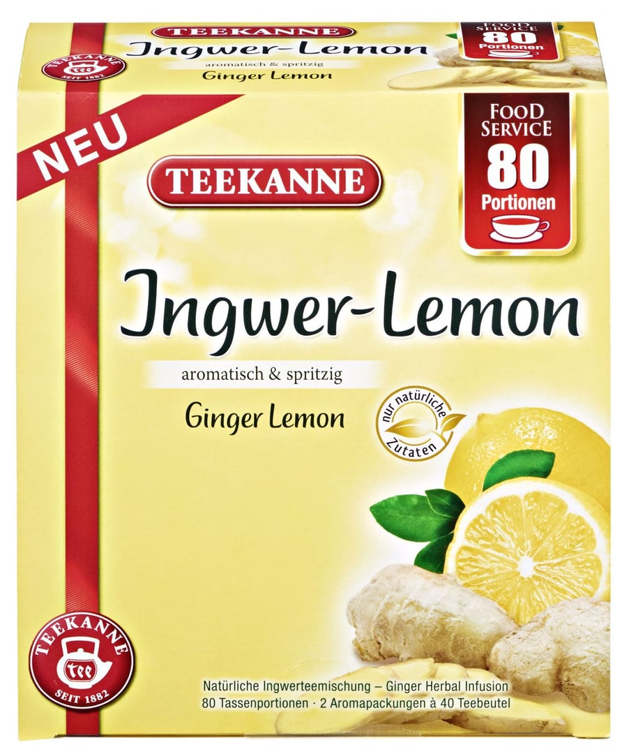 Teekanne - Gastro Ingwer-Lemon spritzig 80 Teebeutel - 120 g Faltschachtel