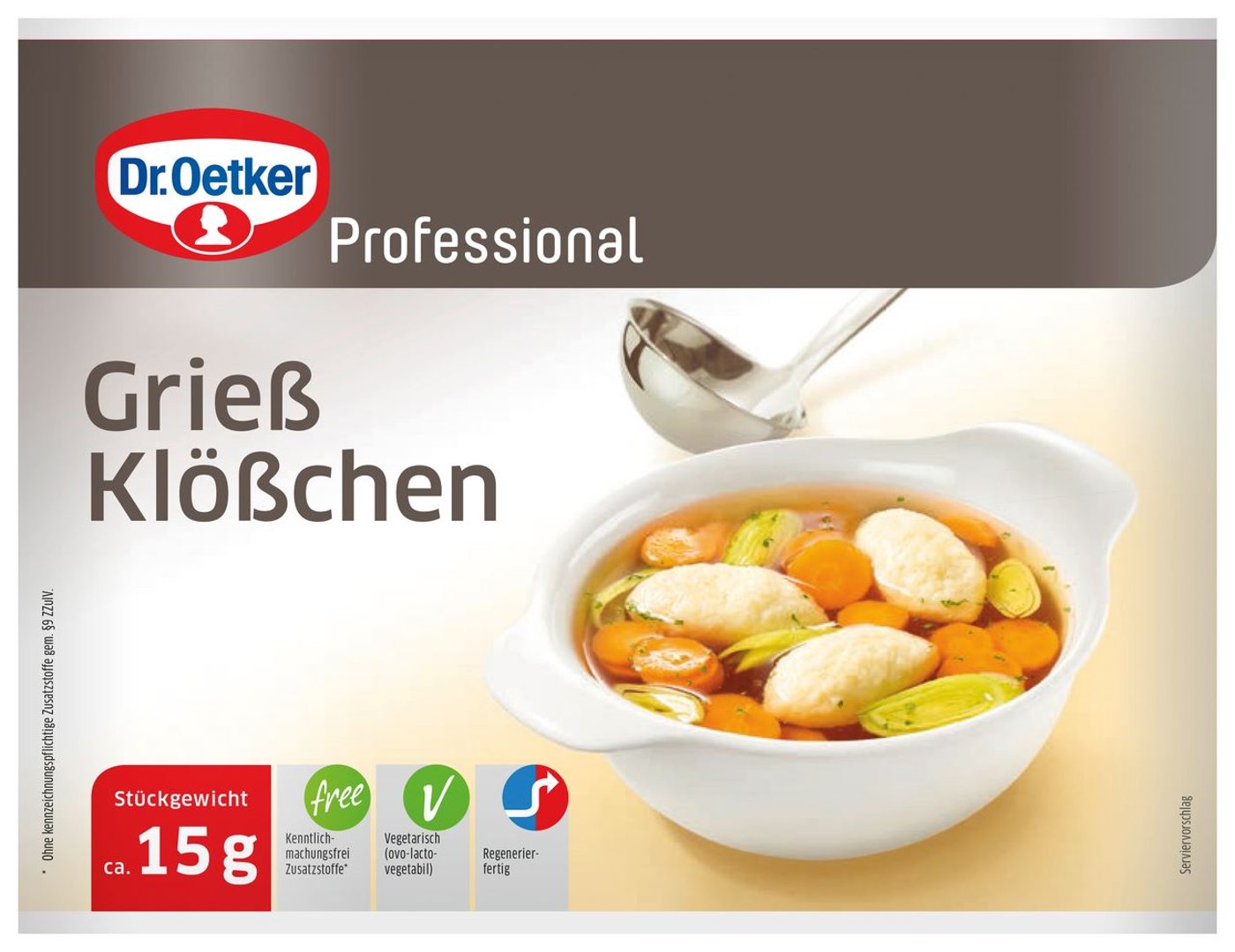 Dr. Oetker Professional - Griessklösschen tiefgefroren, einzeln entnehmbar - 1 kg Beutel
