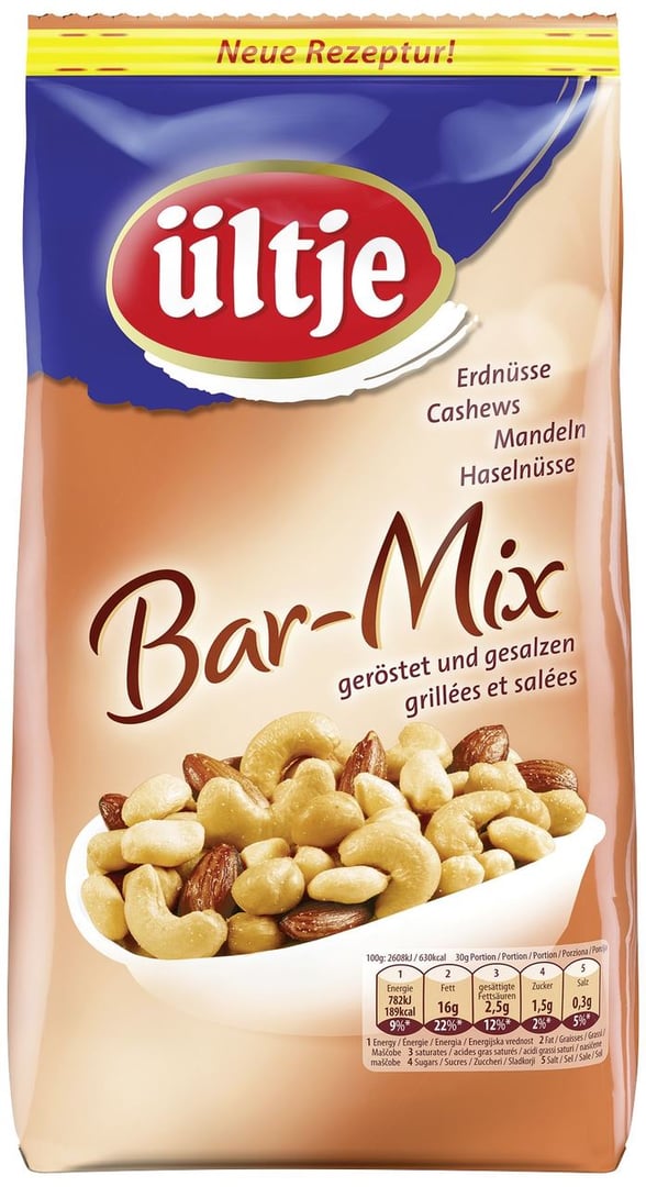 ültje - Bar Mix aus Erdnüssen, Cashews, Mandeln und Haselnüssen - 1 kg Beutel