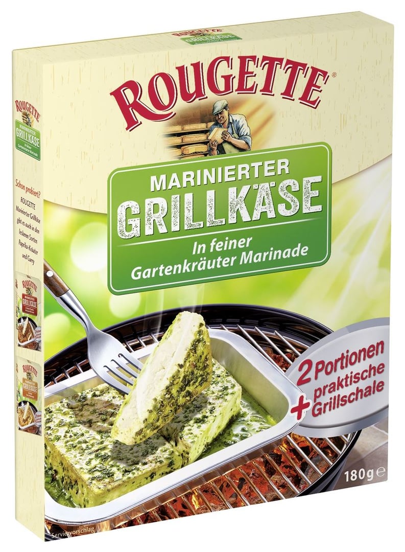 Rougette - Marinierter Grillkäse Gartenkräuter 55 % Fett - 1 x 180 g Schachtel