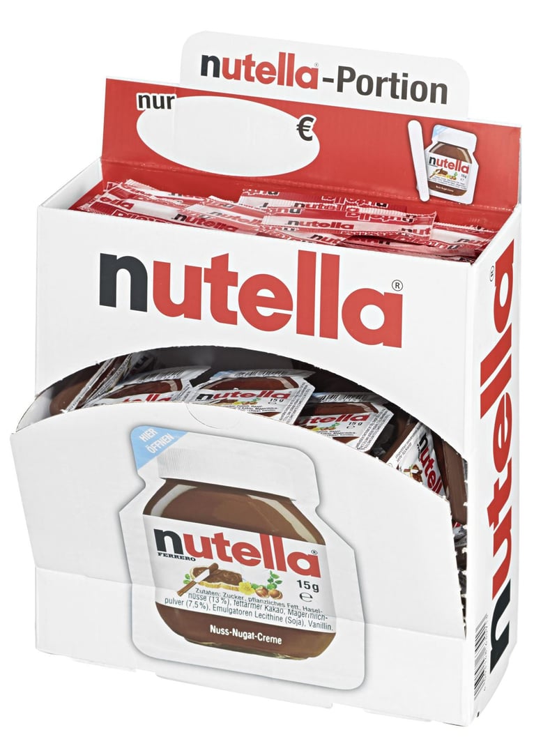 Nutella - Ferrero Nutella Nuss-Nugat-Creme Einzelportionen 40 Stück à 15 - 5 x 600 g Trays