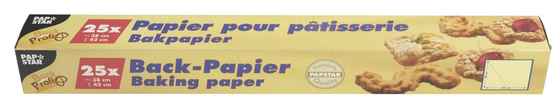 PAPSTAR Backpapierzuschnitte Braun 38 x 42 cm 25 Blatt - 24 Packungen