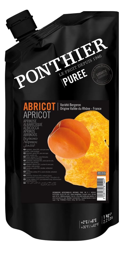 Ponthier - Aprikosen Püree - 1 kg Beutel