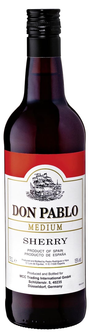 Don Pablo - Sherry Medium 15 % Vol. - 6 x 0,75 l Flaschen