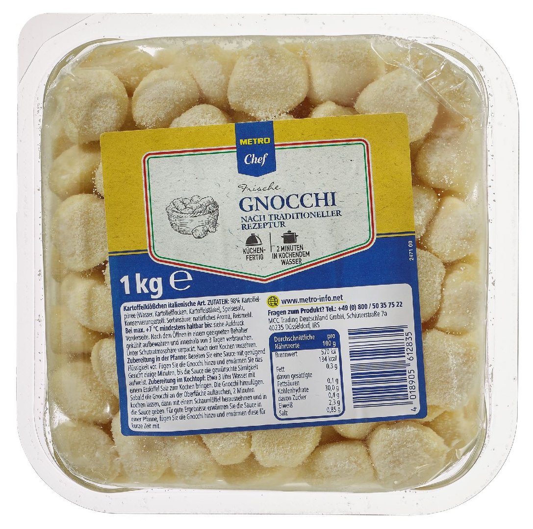 METRO Chef - Kartoffel Gnocchi gekühlt - 1 kg Packung