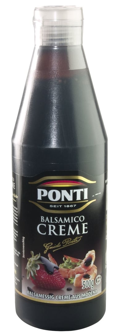 Genuport - Ponti Balsamico Creme dunkel, Creme aus Aceto Balsamico di Modena I. G. P. - 1 x 500 g Flasche
