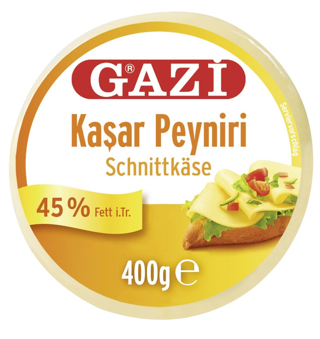 Gazi - Kashkaval 45 % Fett i. Tr. Schnittkäse - 400 g Stück