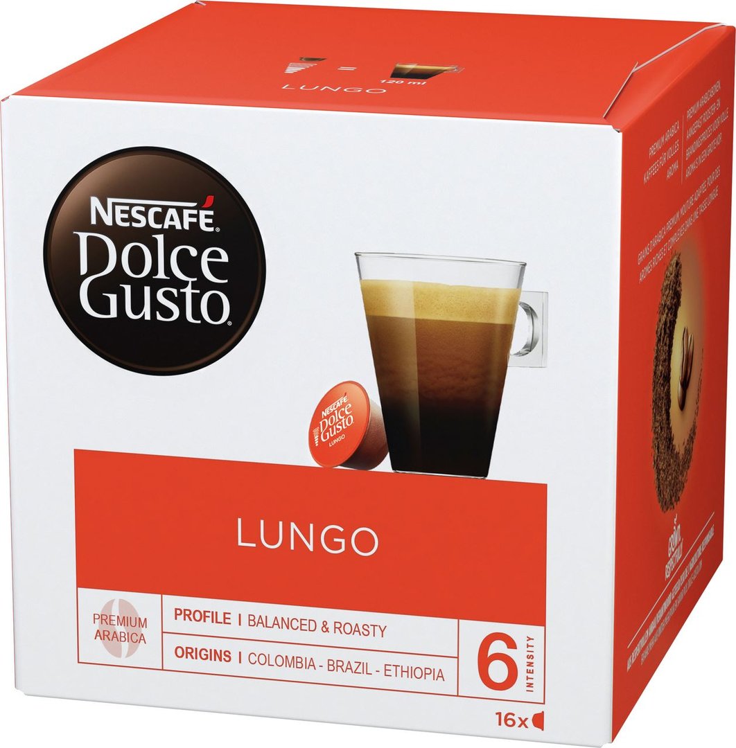 Dolce Gusto - Kaffeekapseln Caffe Lungo 16 Stück - 104 g Schachtel