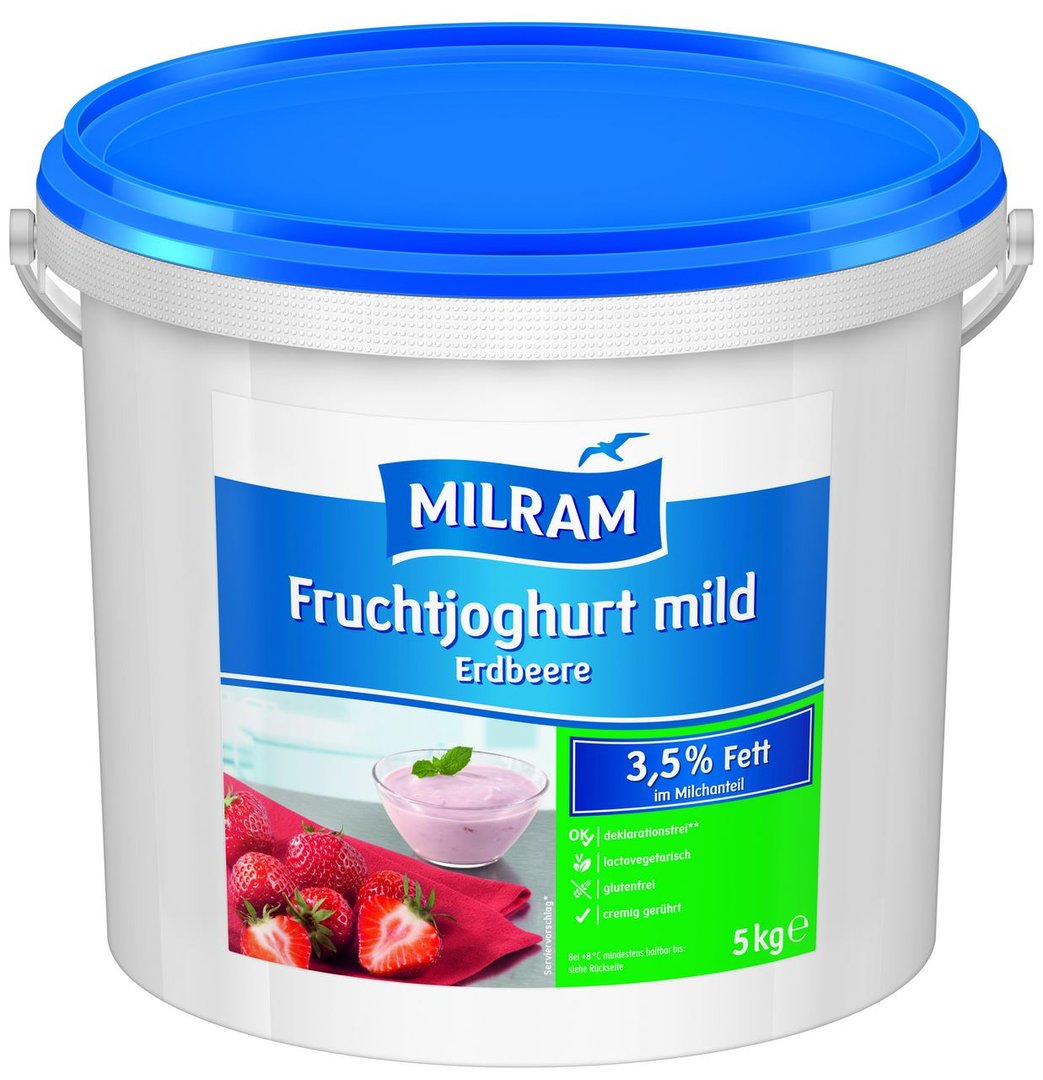 Milram - Fruchtjoghurt Erdbeere 3,5 % Fett im Milchanteil - 5 kg Eimer