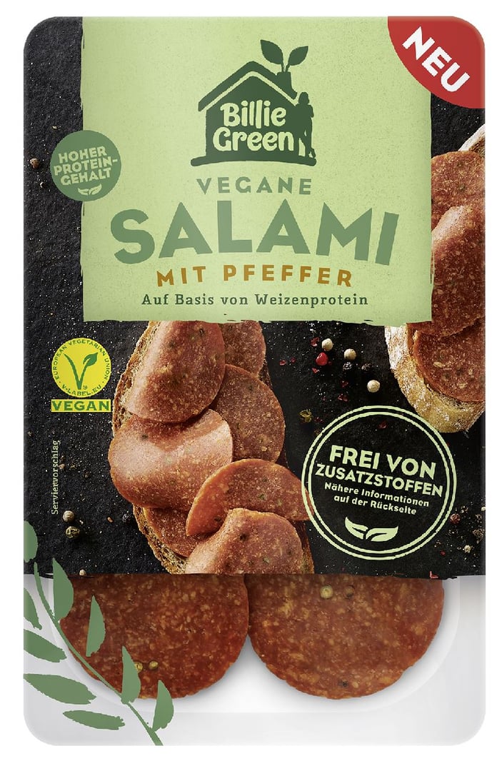 Billie Green - Vegane Salami Pfeffer gekühlt - 70 g Schale