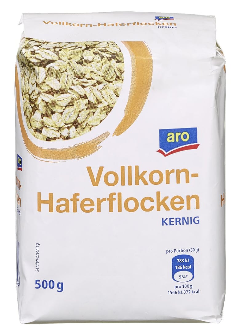 aro - Vollkorn Haferflocken kernig 500 g Packung
