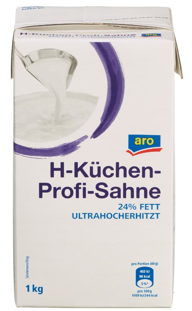 aro - H-Küchen-Profi-Sahne 24 % Fett - 1 l Packung