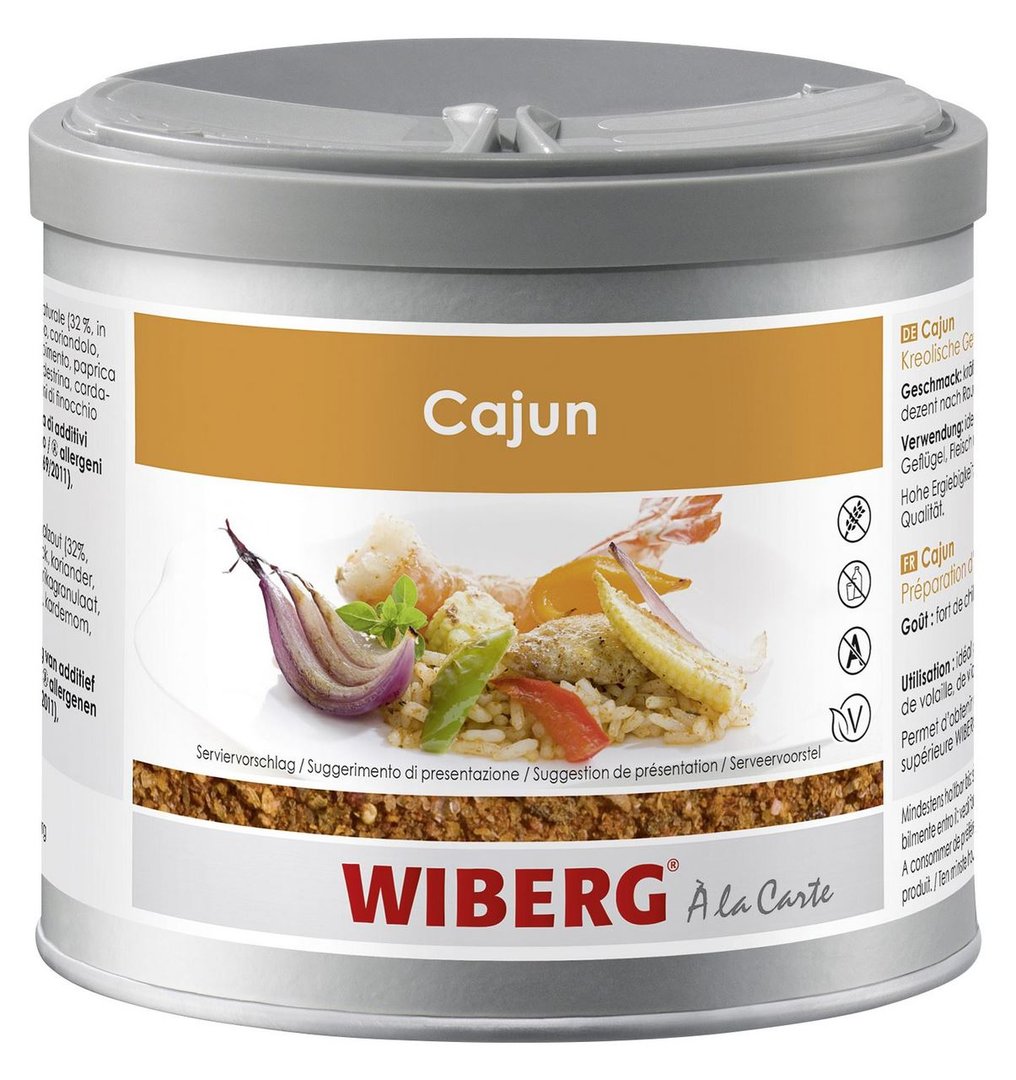 Wiberg - Cajun kreolische Gewürzzubereitung - 1 x 280 g Dose