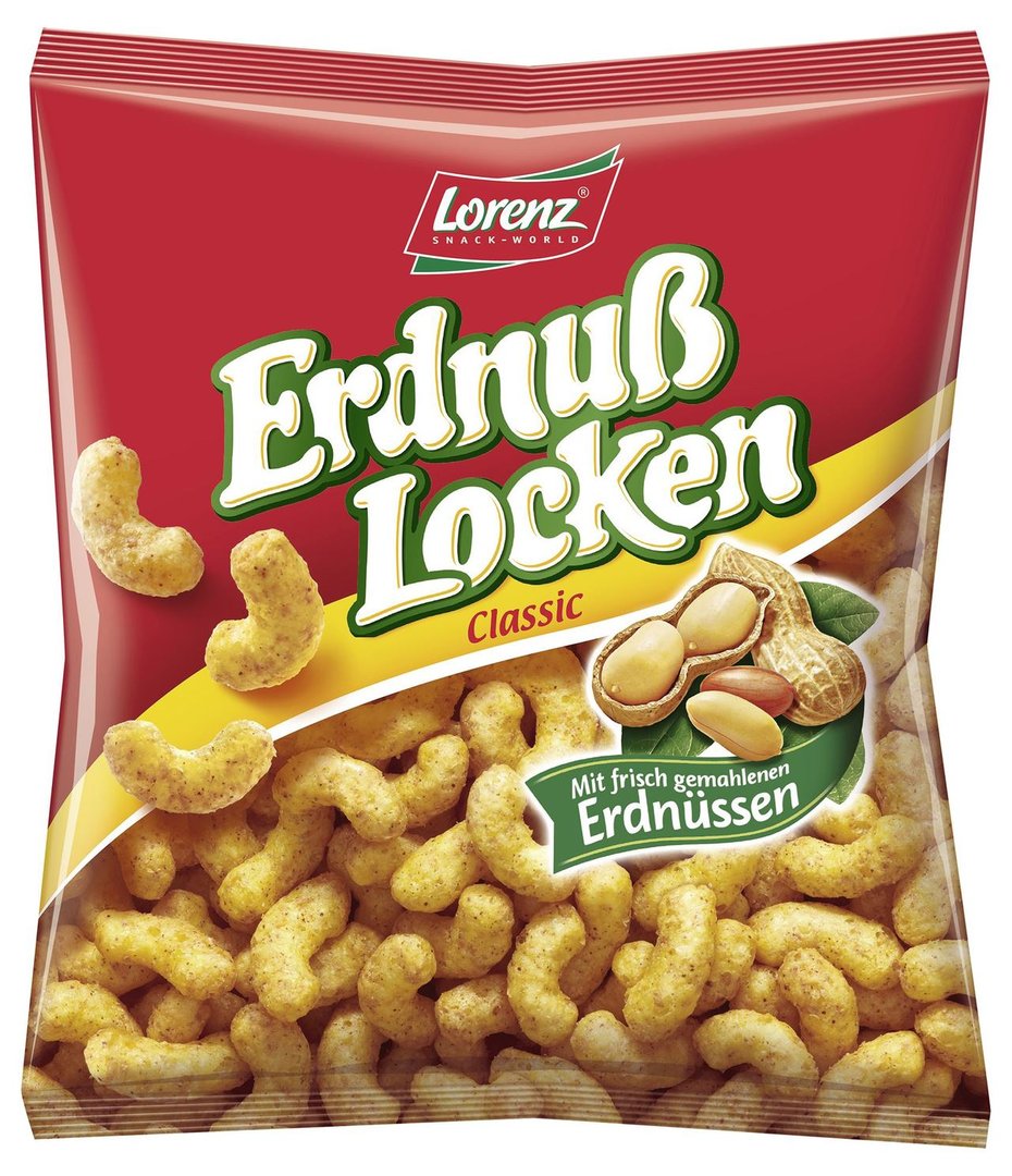 Lorenz - Erdnuss Locken Mais-Snack mit frisch gemahlenen Erdnüssen 20 x 30 g Karton