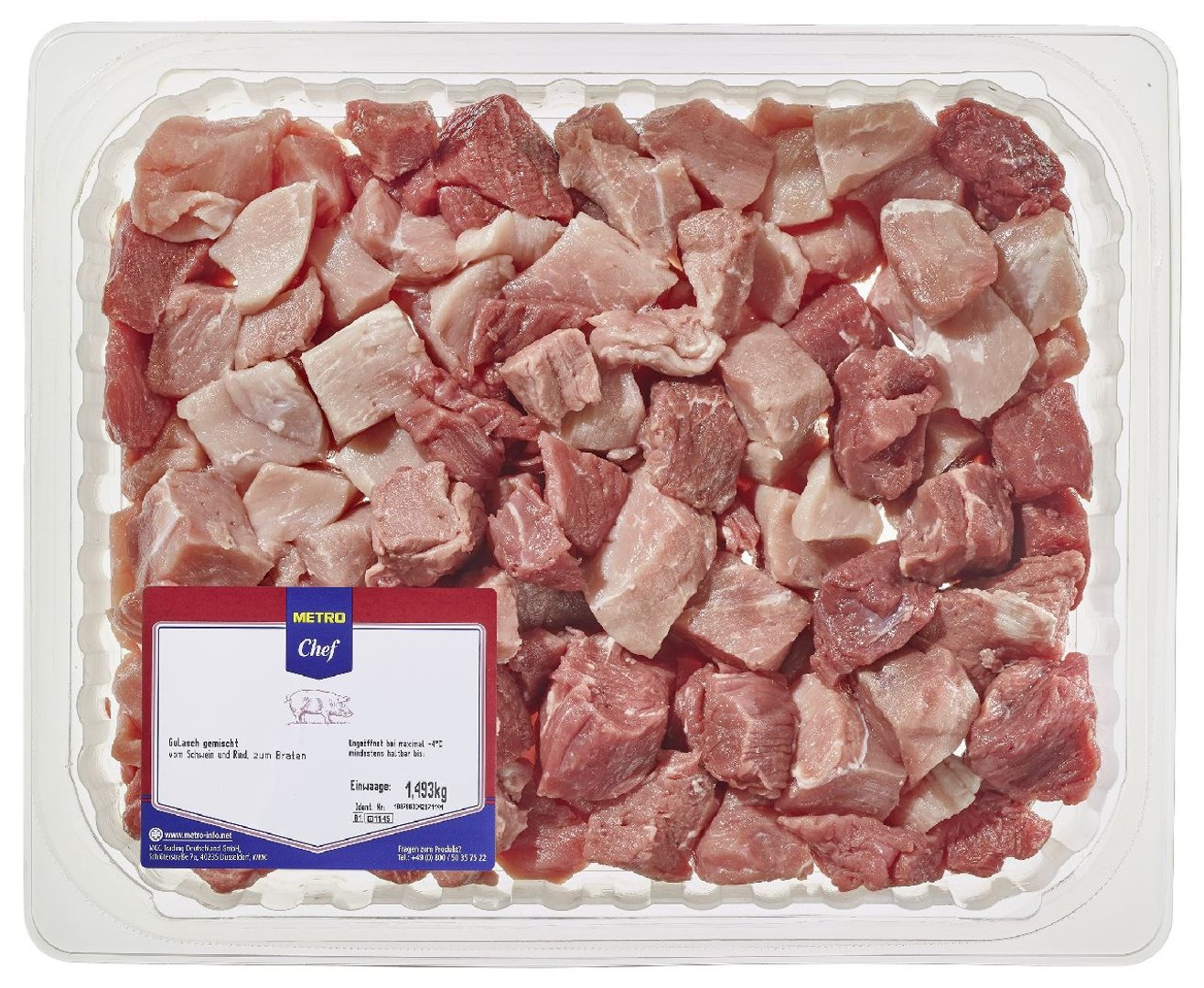 METRO Chef - Gulasch gemischt Schwein / Rind gekühlt ca. 1,5 kg