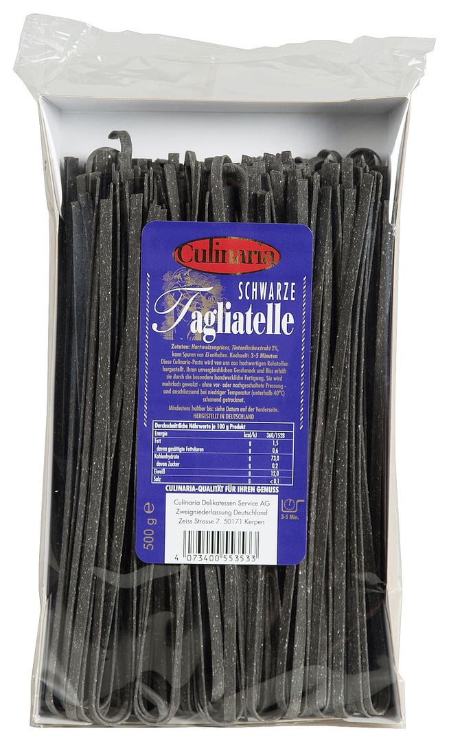 Culinaria - schwarze Tagliatelle Bandnudeln 10 x 500 g Schalen