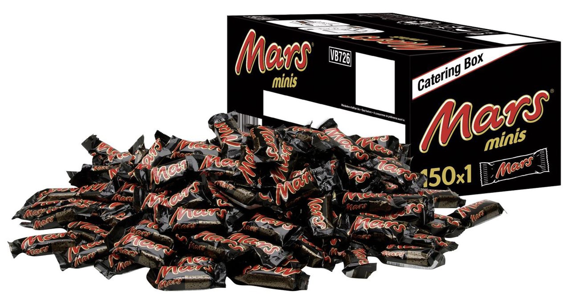 Milky Way - Schokoriegel Minis Catering Box Mars 150 Stück à 18,8 g, 2,82 kg Karton