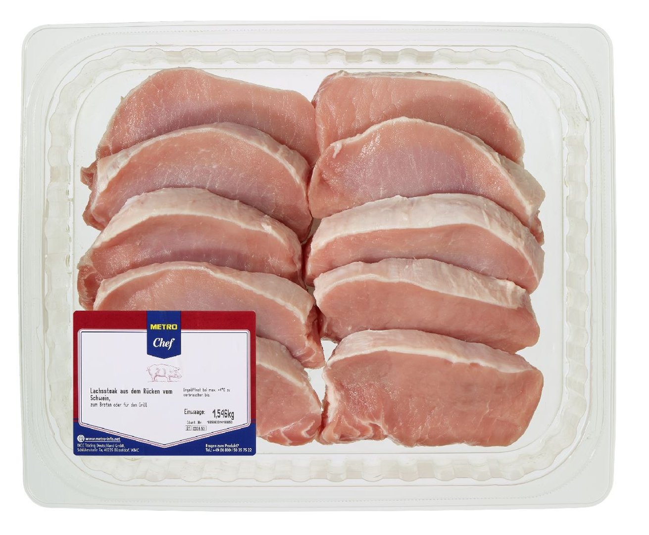 METRO Chef - QS Schweine-Lachssteaks gekühlt ca. 1,5 kg, ca. 8 - 10 Stück