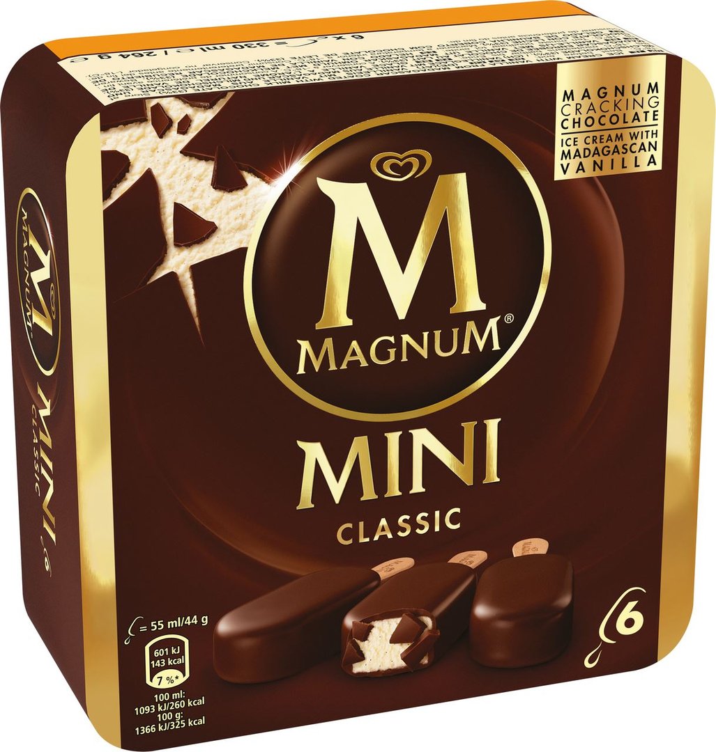 Magnum Mini Classic tiefgefroren 6 Stück à 55 ml - 330 ml Schachtel