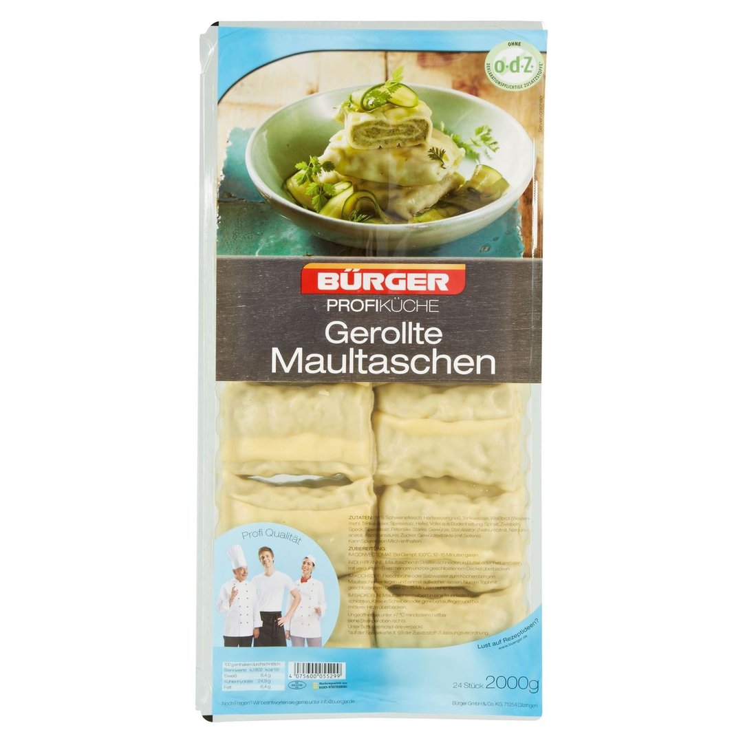 Bürger - Gerollte Maultaschen mit Fleischfüllung, gekühlt, 24 Stück à ca. 83 g - 3 x 2 kg Schalen