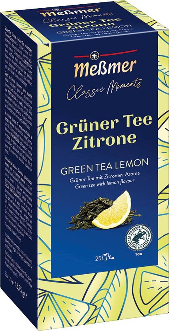 MEßMER - Gastro Grüner Tee Zitrone 25 Teebeutel - 44 g Faltschachtel