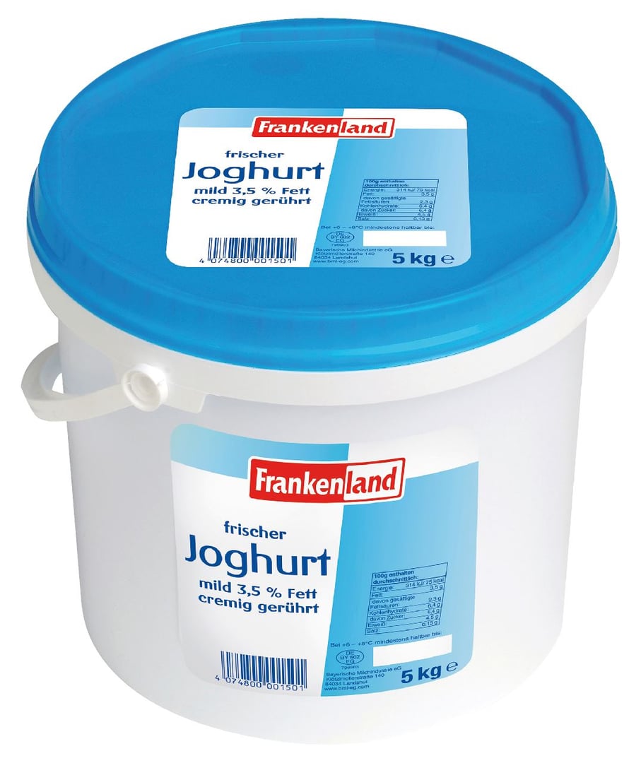 Frankenland - Joghurt cremig gerührt 3,5 % Fett - 5,00 kg Eimer