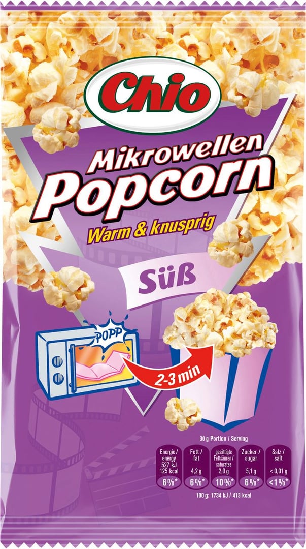 Chio - Mikrowellen-Popcorn süß - 22 x 100 g Karton