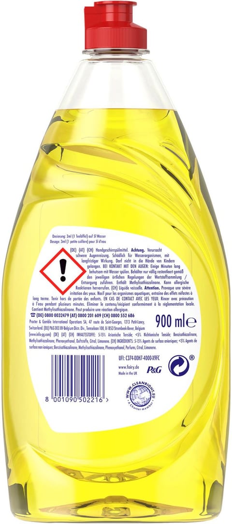 Fairy Handspülmittel Konzentrat Zitrone - 900 ml Flasche