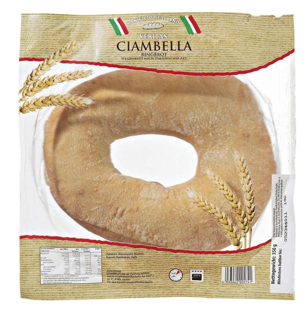 Panificio Italiano Veritas - Ciambella Ringbrot vorgebacken ungeschnitten - 1 x 500 g