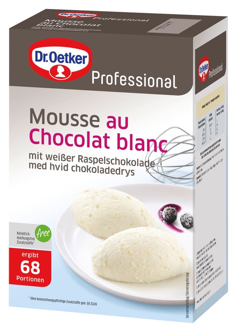 Dr. Oetker Professional - Mousse au Chocolat blanc - 1 kg Schachtel