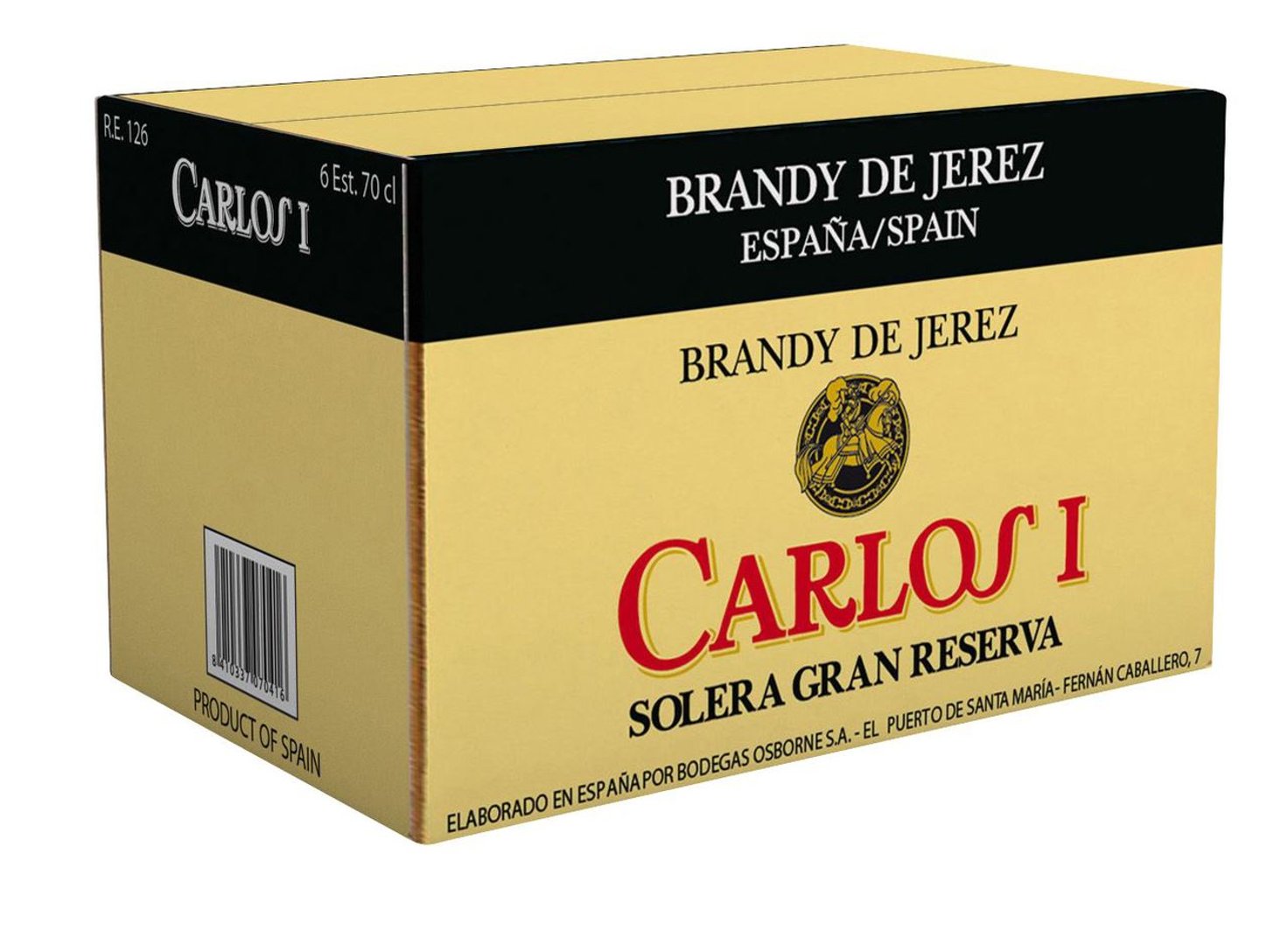 Carlos I - Brandy Solera Gran Reserva 40 % Vol. - 6 x 0,70 l Geschenkpackungen