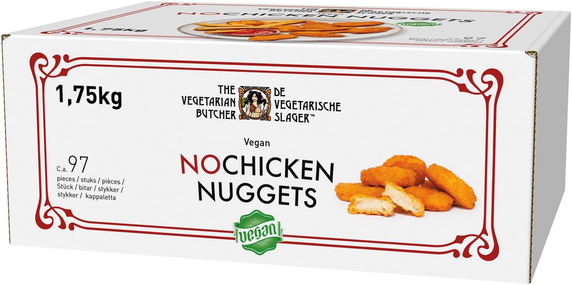 The Vegetarian Butcher - No Chicken Nuggets, vegan, auf Soja-Basis tiefgefroren ca. 87 Stück - 1,75 kg Schachtel