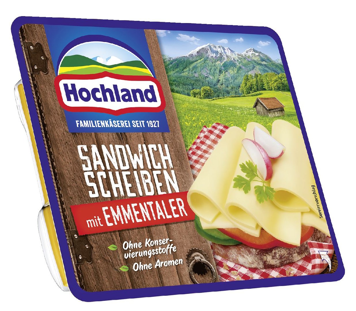 Hochland - Sandwich Scheiben mit Emmentaler 27 % Fett 150 g Packung