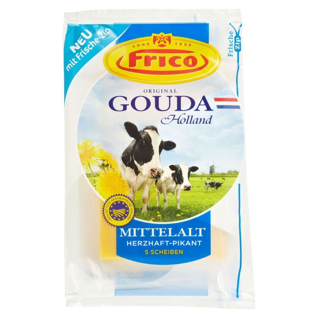 Frico - Scheiben Gouda Mittelalt 48 % Fett - 1 x 150 g Packung