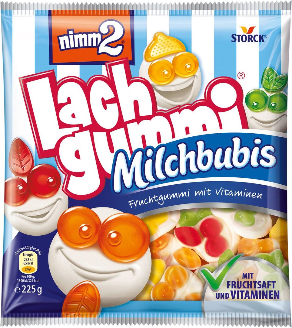 nimm2 - Lachgummi Milchbubis - 225 g Beutel
