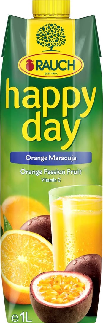 Happy Day - Orange-Maracuja Fruchtsaft Tetra Pack - 6 x 1 l Packung
